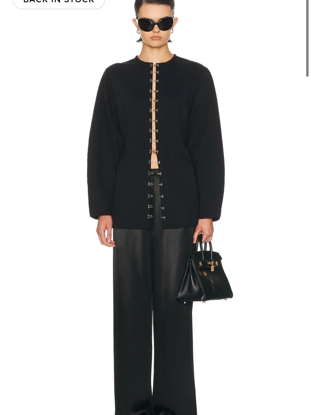 Chan Luu Black Hook-Front Blazer Jacket - Picture 3 of 3